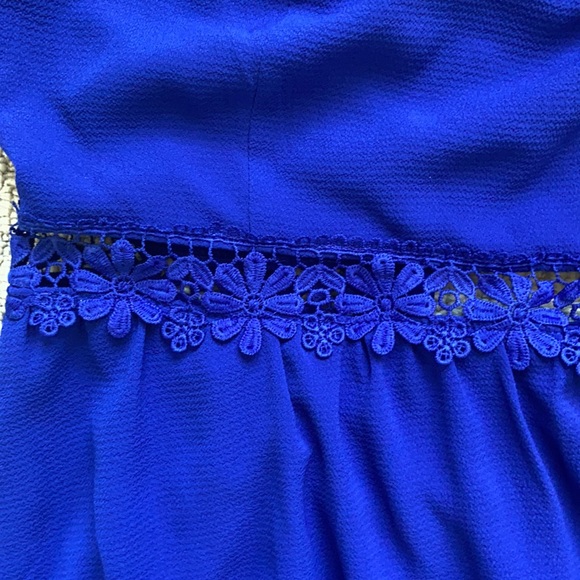 Blue Dress with Tie Up Back - Picture 2 of 3